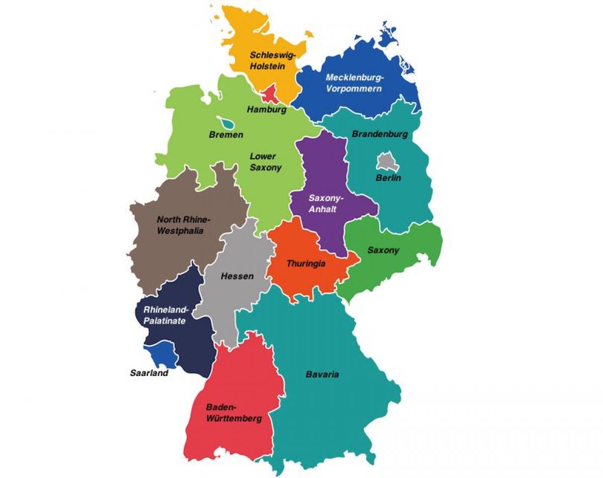 Carte des régions d'Allemagne